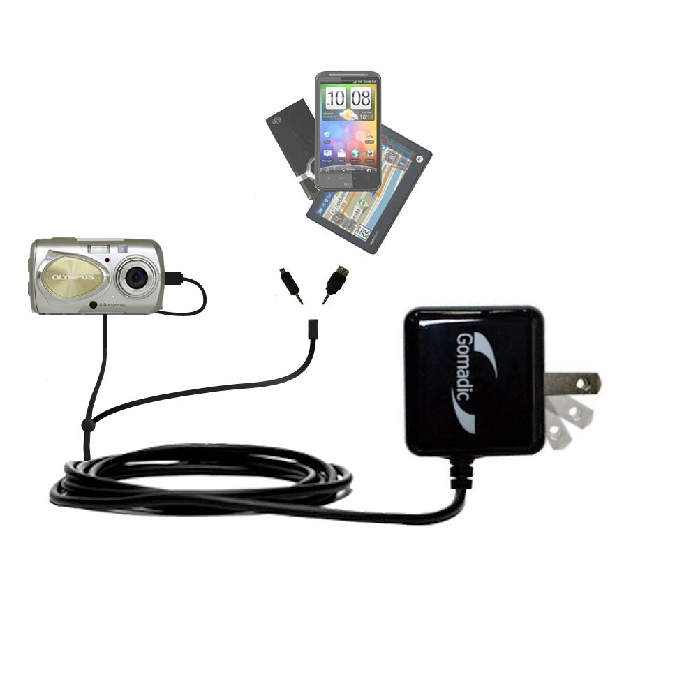 Double Wall Home Charger with tips including compatible with the Olympus Stylus 400 Digital