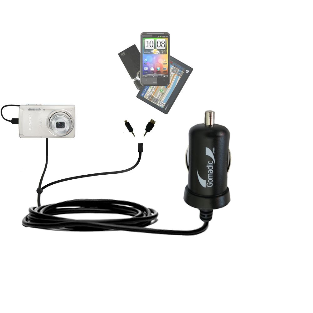mini Double Car Charger with tips including compatible with the Olympus Stylus-5010 Digital Camera