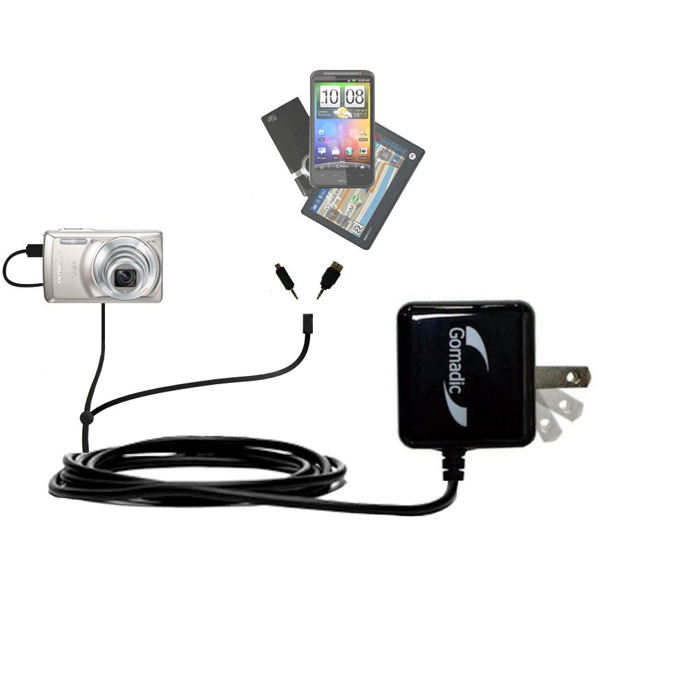 Double Wall Home Charger with tips including compatible with the Olympus Stylus-7030 Digital Camera