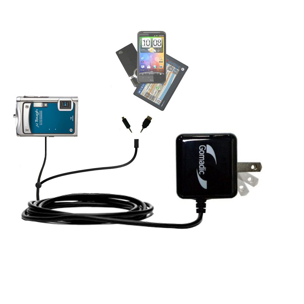 Double Wall Home Charger with tips including compatible with the Olympus STYLUS TOUGH 8000