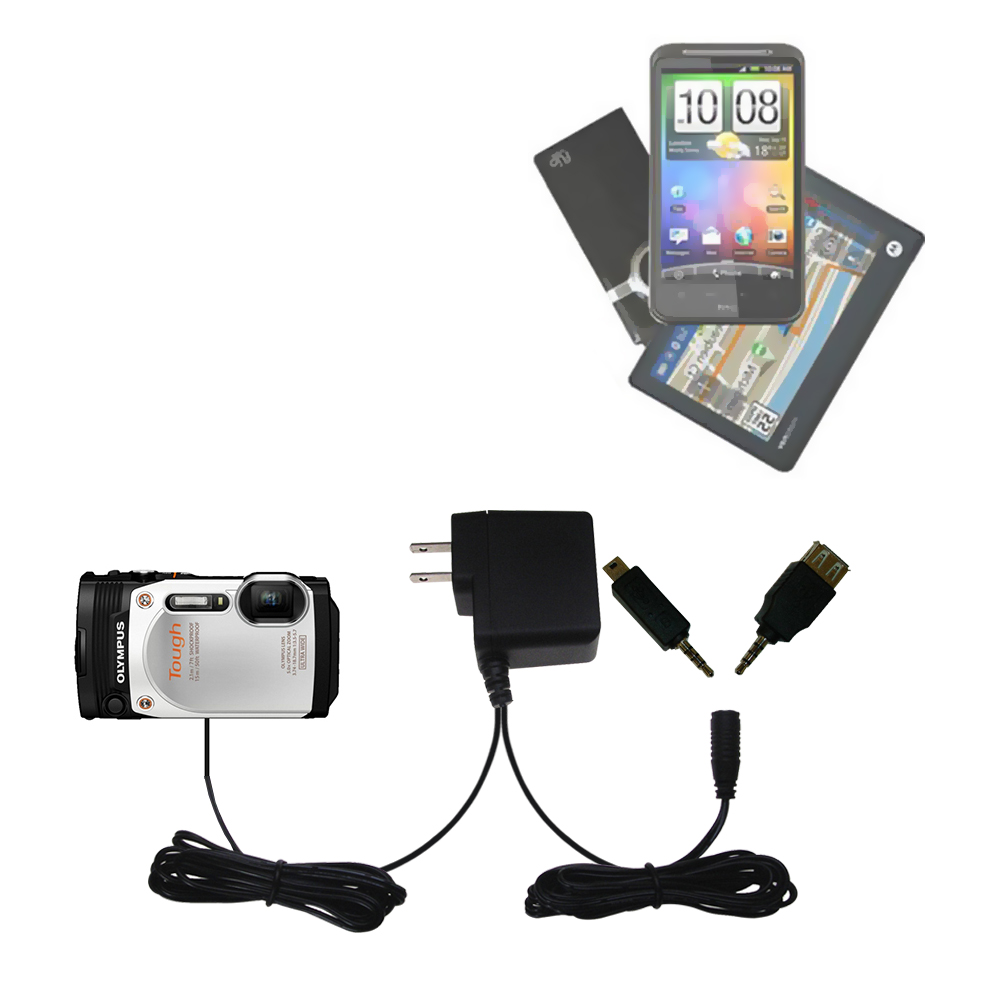 Double Wall Home Charger with tips including compatible with the Olympus TG-860