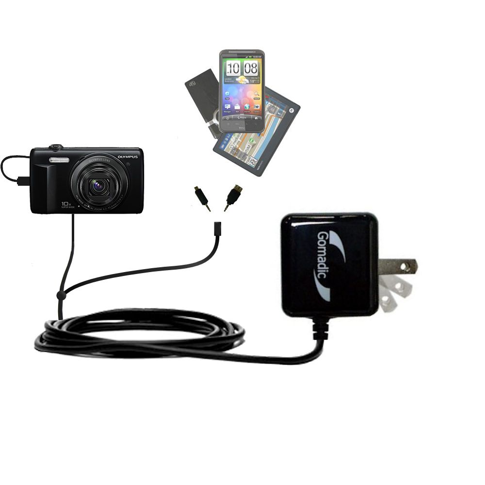 Double Wall Home Charger with tips including compatible with the Olympus VR-340