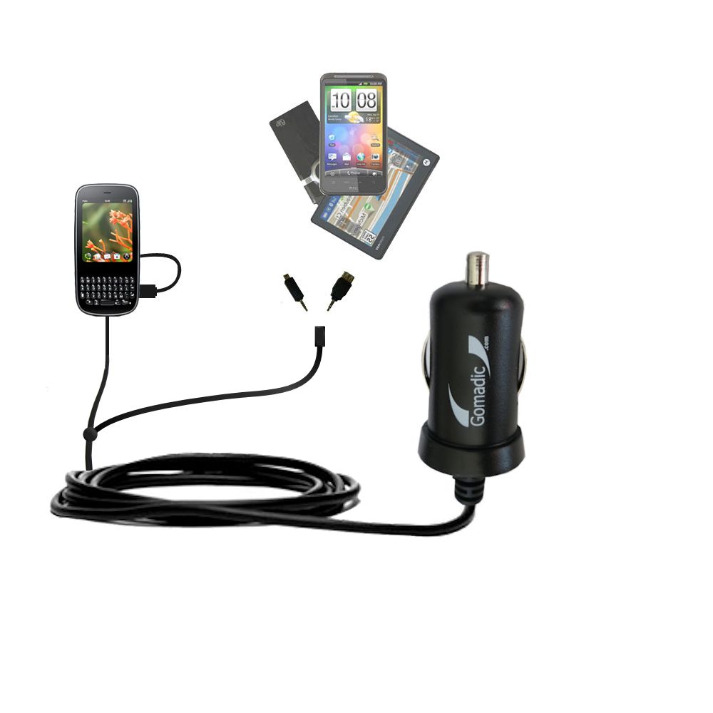 mini Double Car Charger with tips including compatible with the Palm Pixi