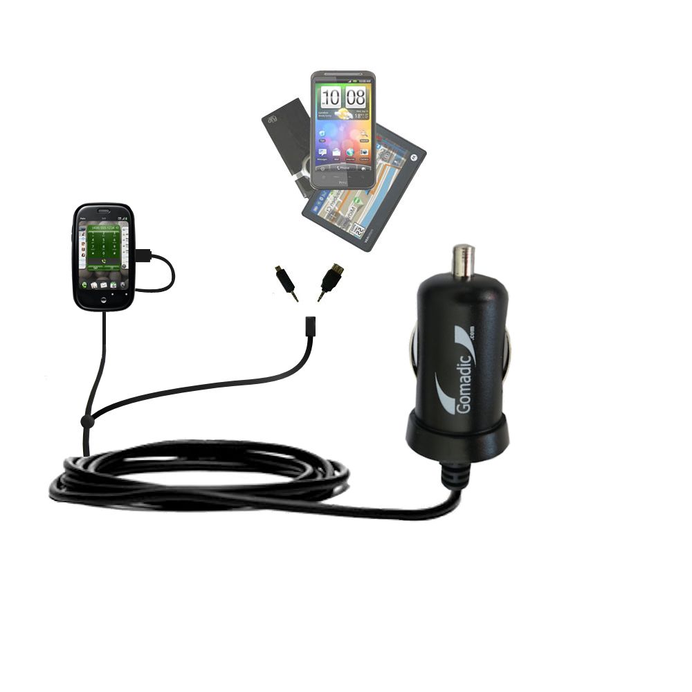 mini Double Car Charger with tips including compatible with the Palm Palm Pre
