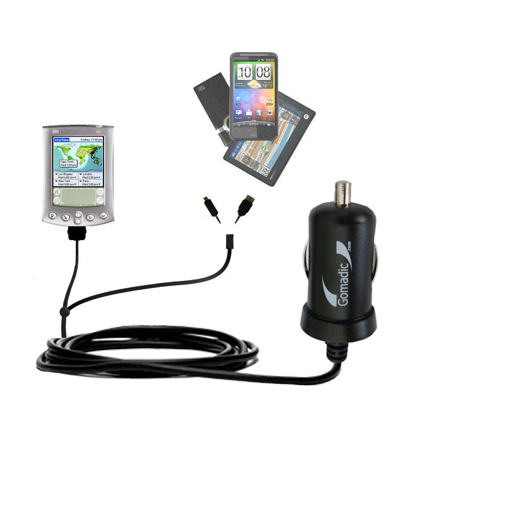 mini Double Car Charger with tips including compatible with the Palm palm m500