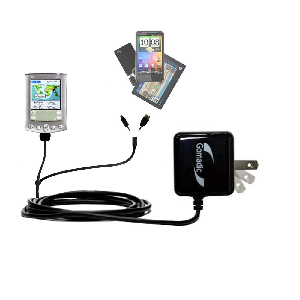 Double Wall Home Charger with tips including compatible with the Palm palm m515