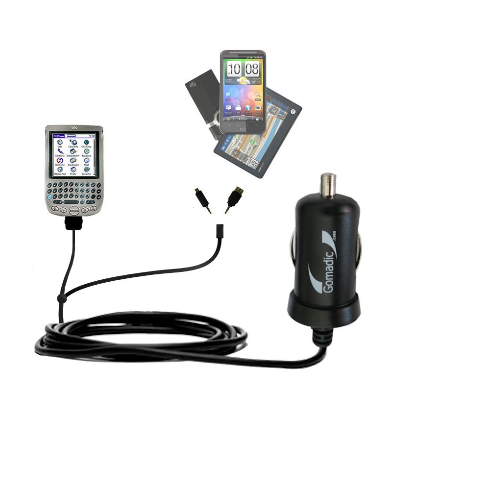mini Double Car Charger with tips including compatible with the Palm palm Treo 90