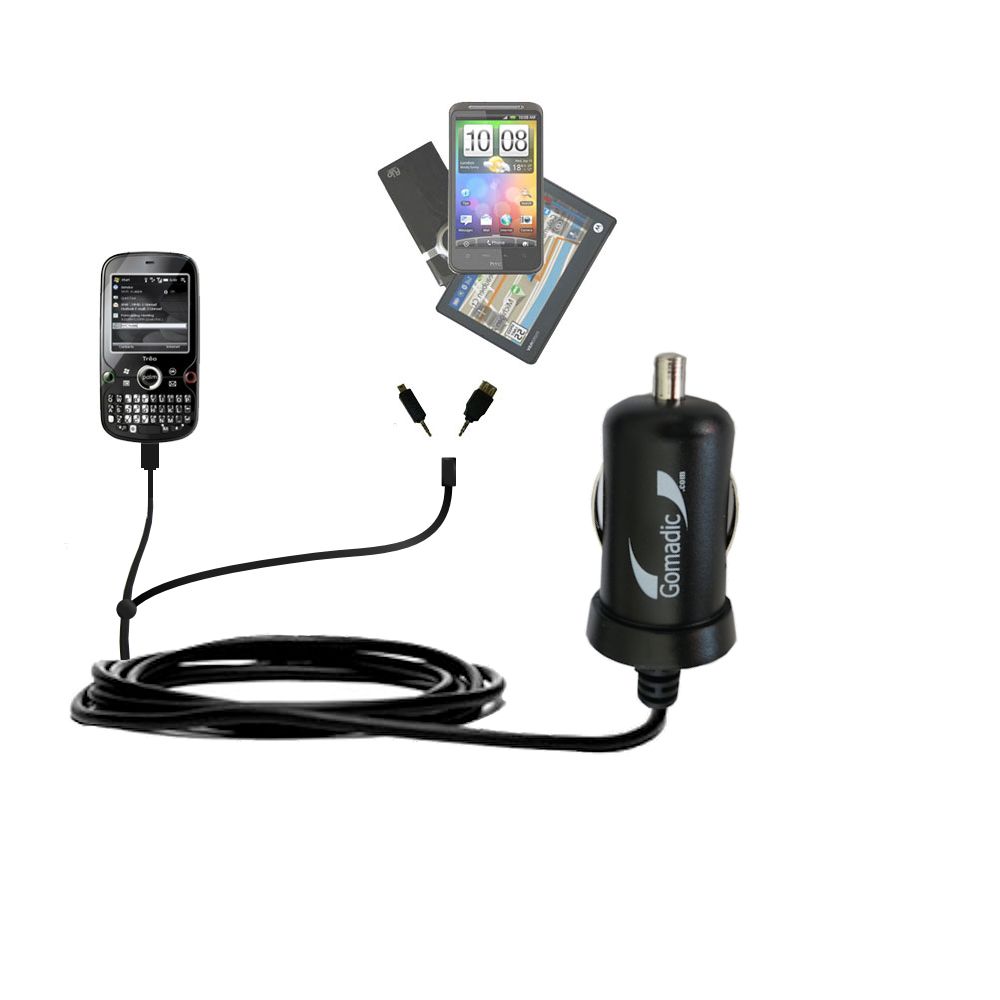 mini Double Car Charger with tips including compatible with the Palm Palm Treo Pro