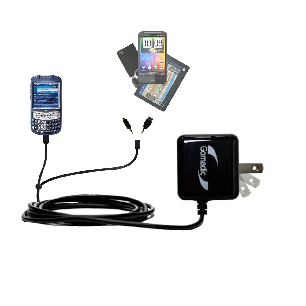 Double Wall Home Charger with tips including compatible with the Palm Treo 800