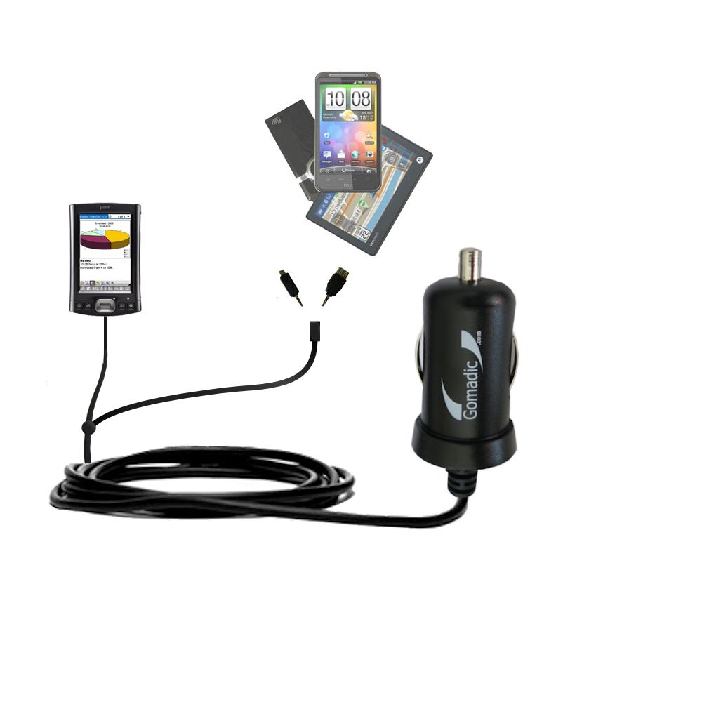 mini Double Car Charger with tips including compatible with the Palm Tx