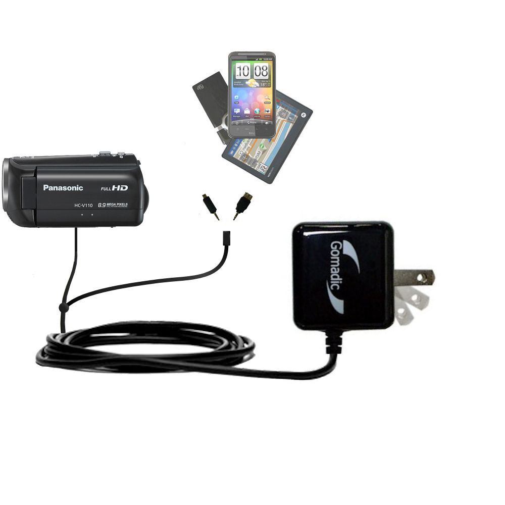 Double Wall Home Charger with tips including compatible with the Panasonic HC-V110