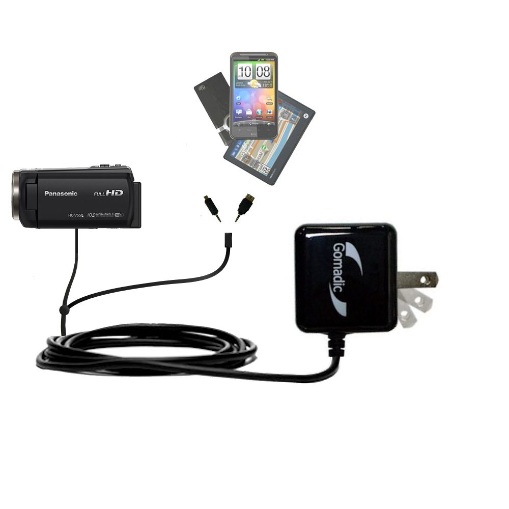 Double Wall Home Charger with tips including compatible with the Panasonic HC-V550 / V550
