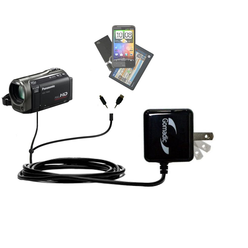 Double Wall Home Charger with tips including compatible with the Panasonic HDC-TM60 Video Camera