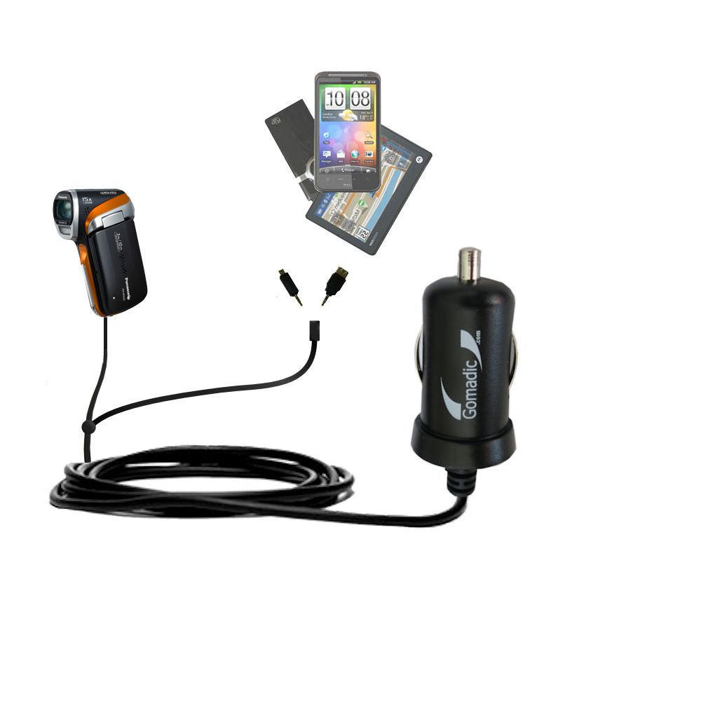 mini Double Car Charger with tips including compatible with the Panasonic HX-WA20