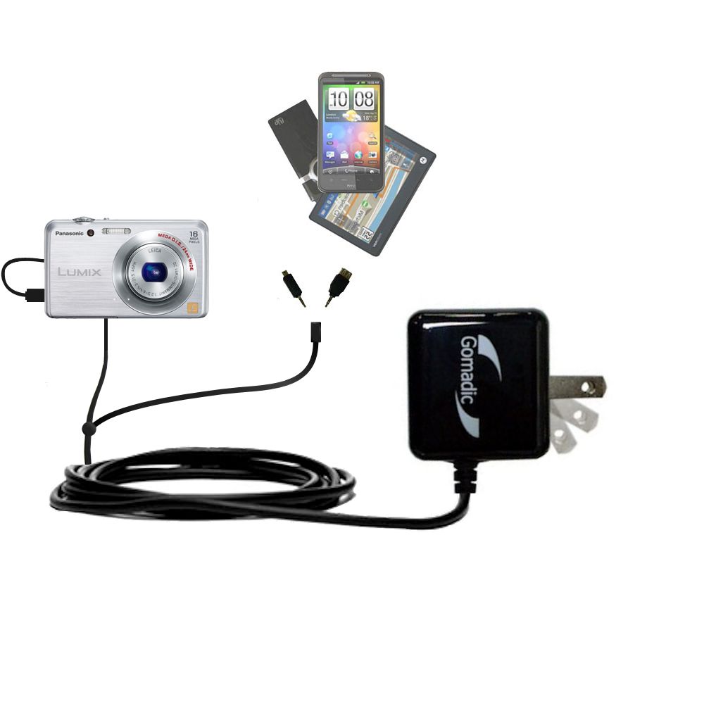Double Wall Home Charger with tips including compatible with the Panasonic Lumix DMC-FH8S