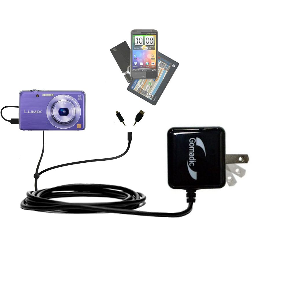 Double Wall Home Charger with tips including compatible with the Panasonic Lumix DMC-FH8V