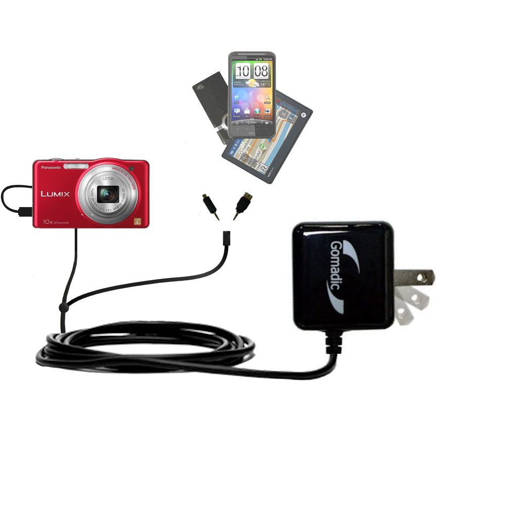 Double Wall Home Charger with tips including compatible with the Panasonic Lumix DMC-SZ1R