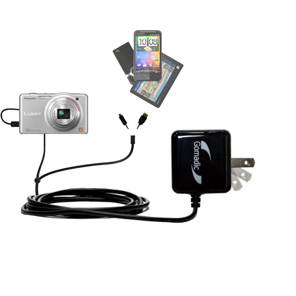 Double Wall Home Charger with tips including compatible with the Panasonic Lumix DMC-SZ1S