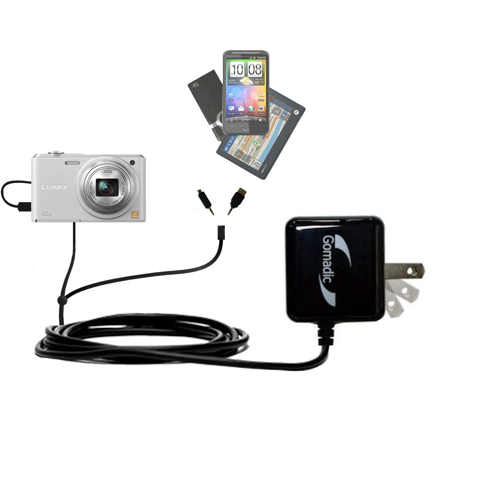 Double Wall Home Charger with tips including compatible with the Panasonic Lumix DMC-SZ3W