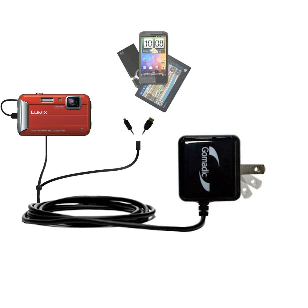 Double Wall Home Charger with tips including compatible with the Panasonic Lumix DMC-TS55