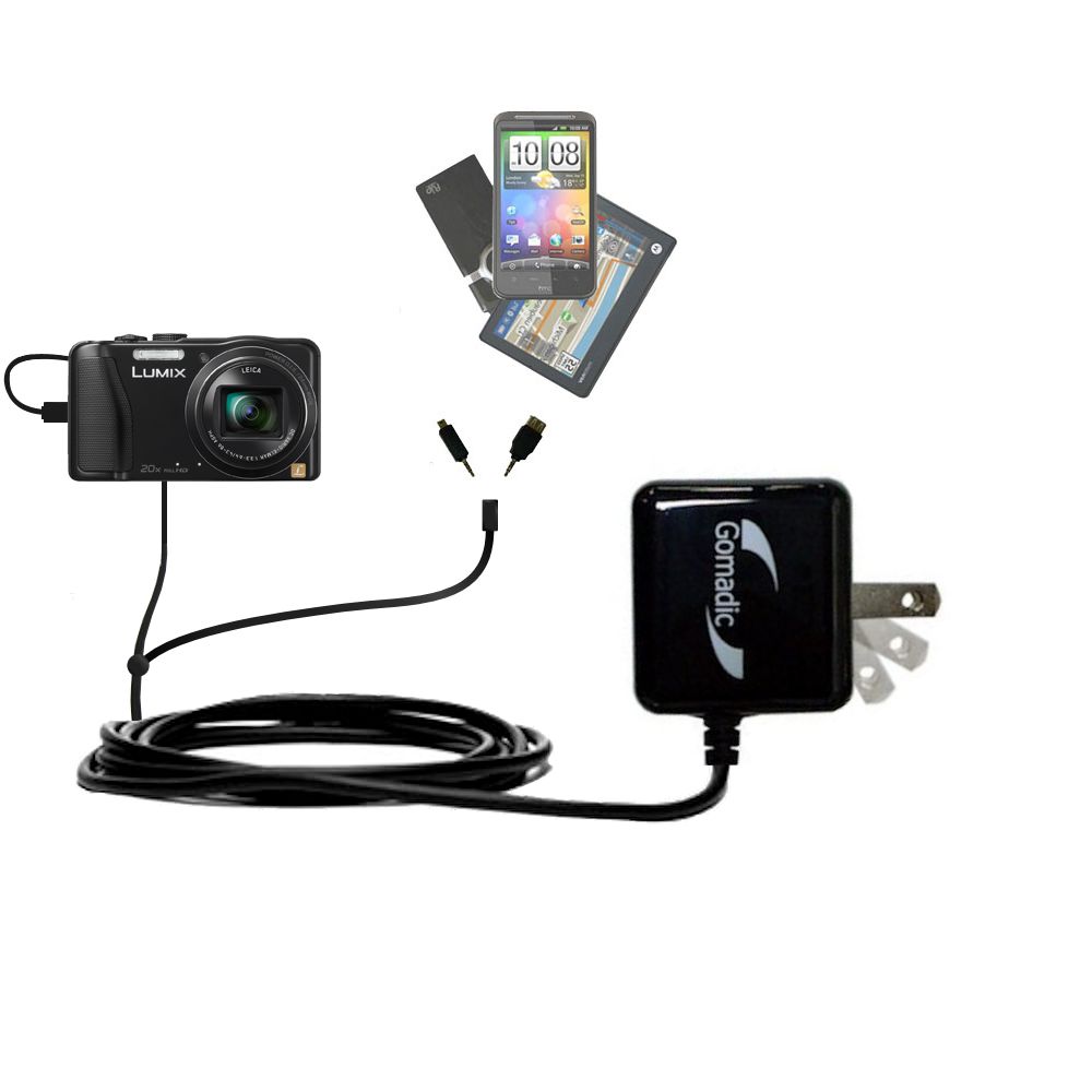 Double Wall Home Charger with tips including compatible with the Panasonic Lumix DMC-TZ40