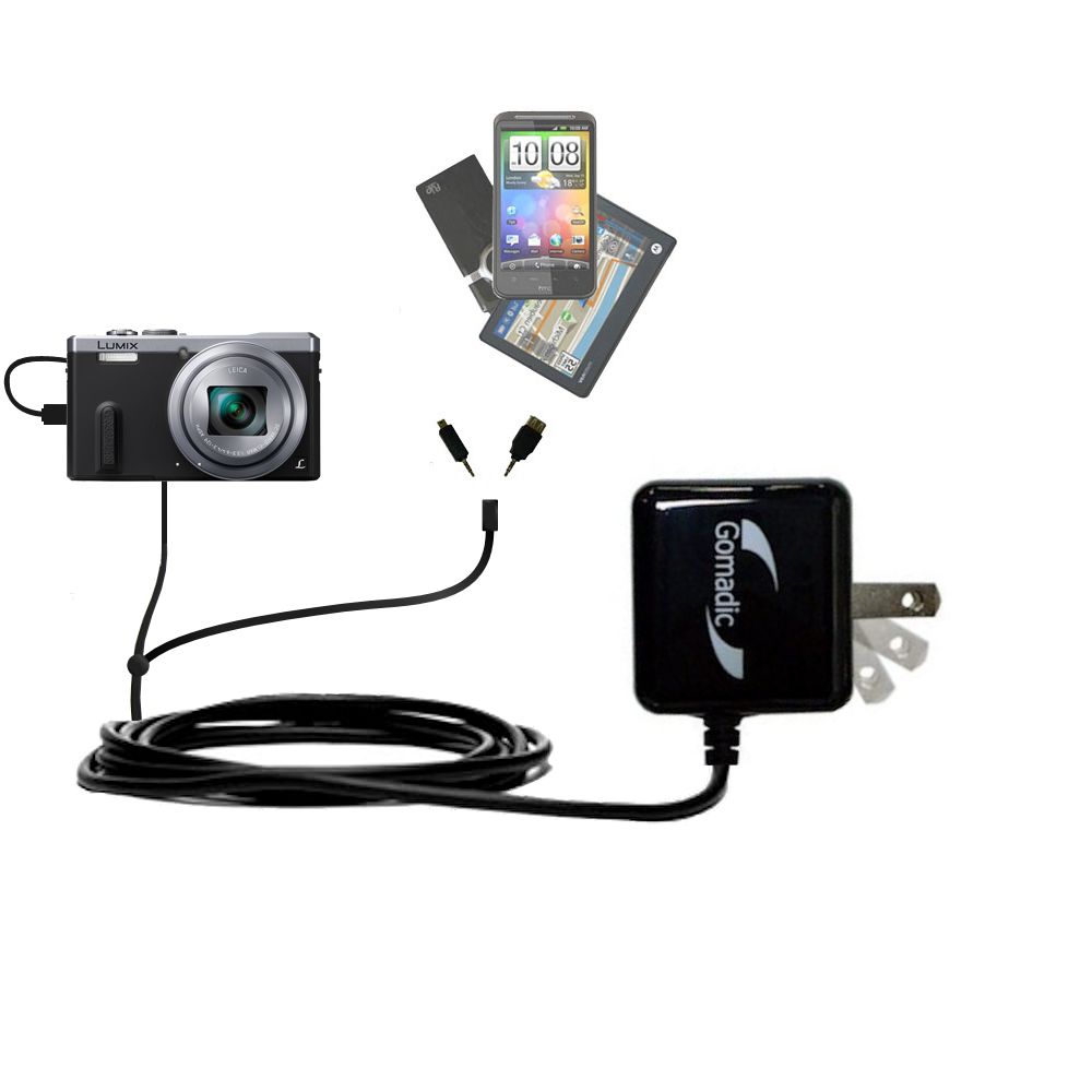 Double Wall Home Charger with tips including compatible with the Panasonic Lumix DMC-TZ60
