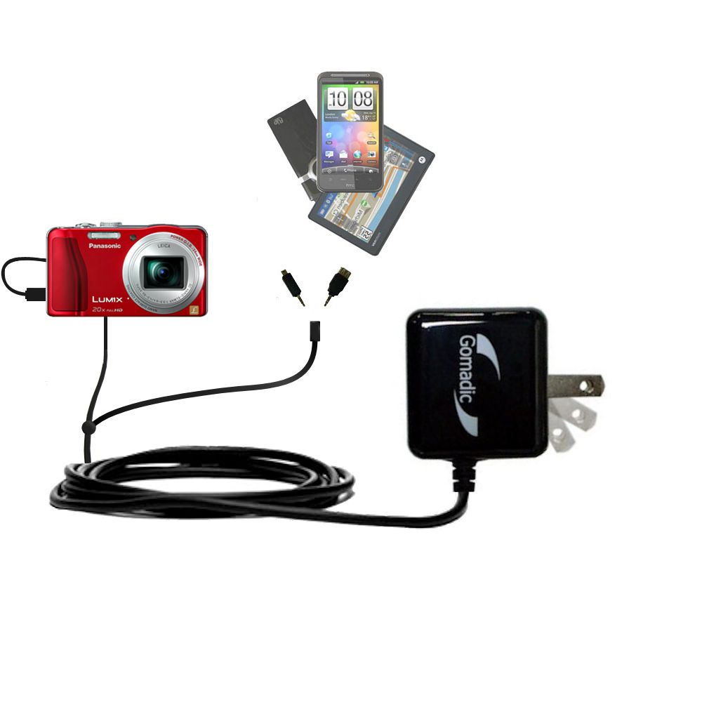 Double Wall Home Charger with tips including compatible with the Panasonic Lumix DMC-ZS20R