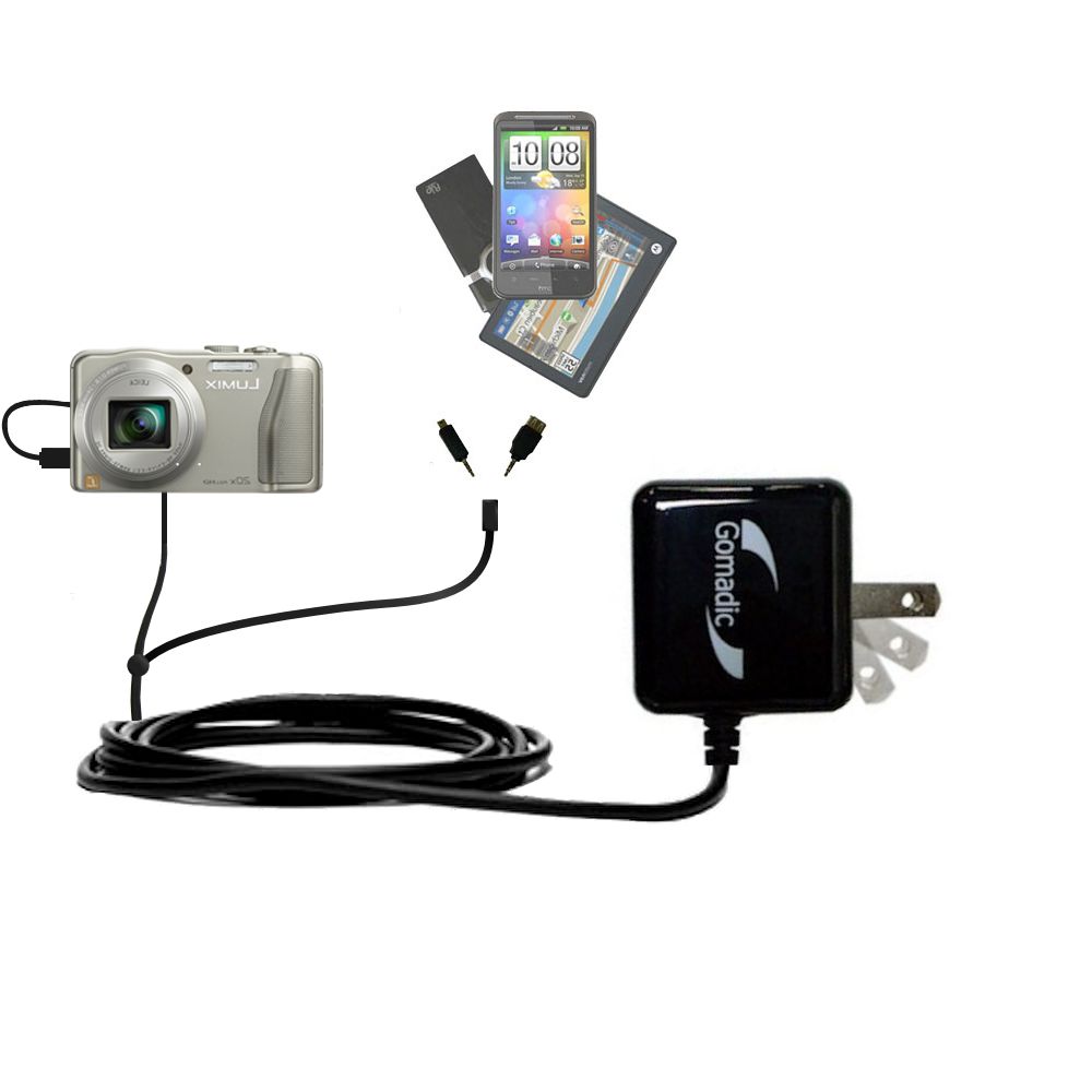 Double Wall Home Charger with tips including compatible with the Panasonic Lumix DMC-ZS25S