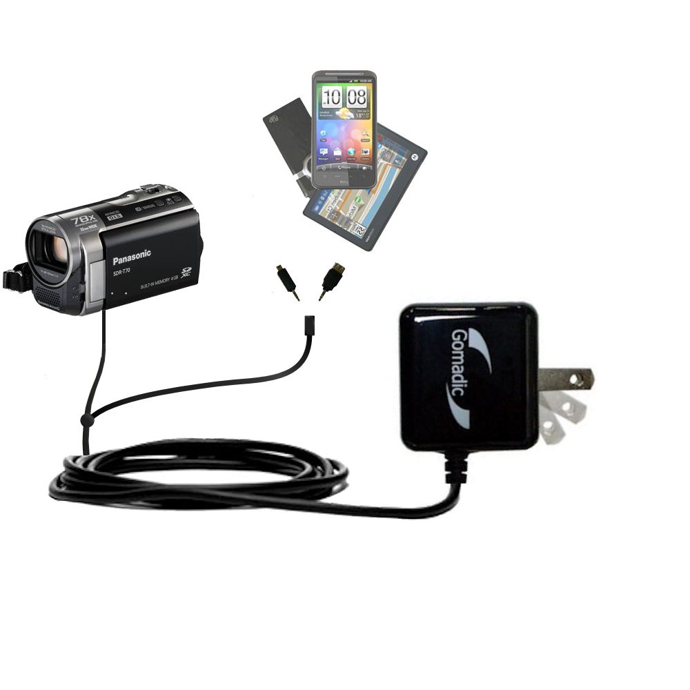 Double Wall Home Charger with tips including compatible with the Panasonic SDR-T70 Camcorder