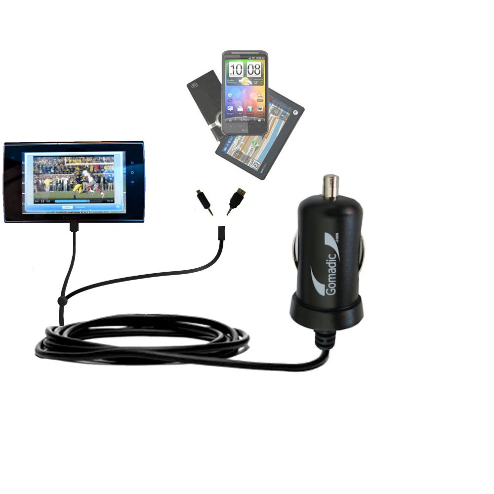 mini Double Car Charger with tips including compatible with the Panasonic Viera Tablet 10 7 4
