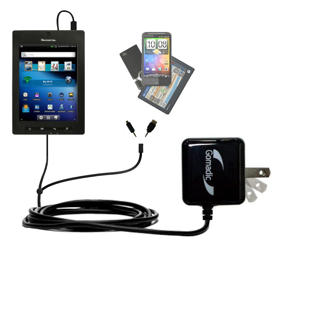 Double Wall Home Charger with tips including compatible with the Pandigital Nova R70F400