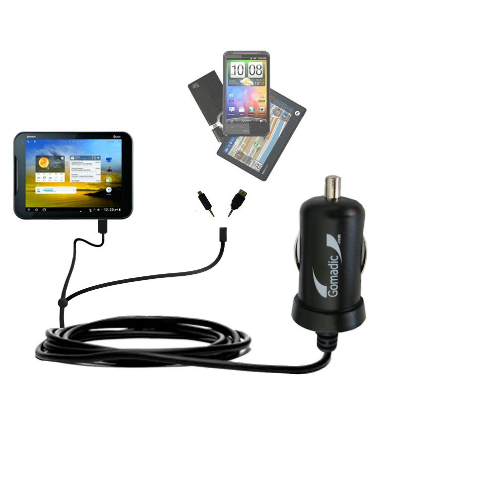 mini Double Car Charger with tips including compatible with the Pantech Element