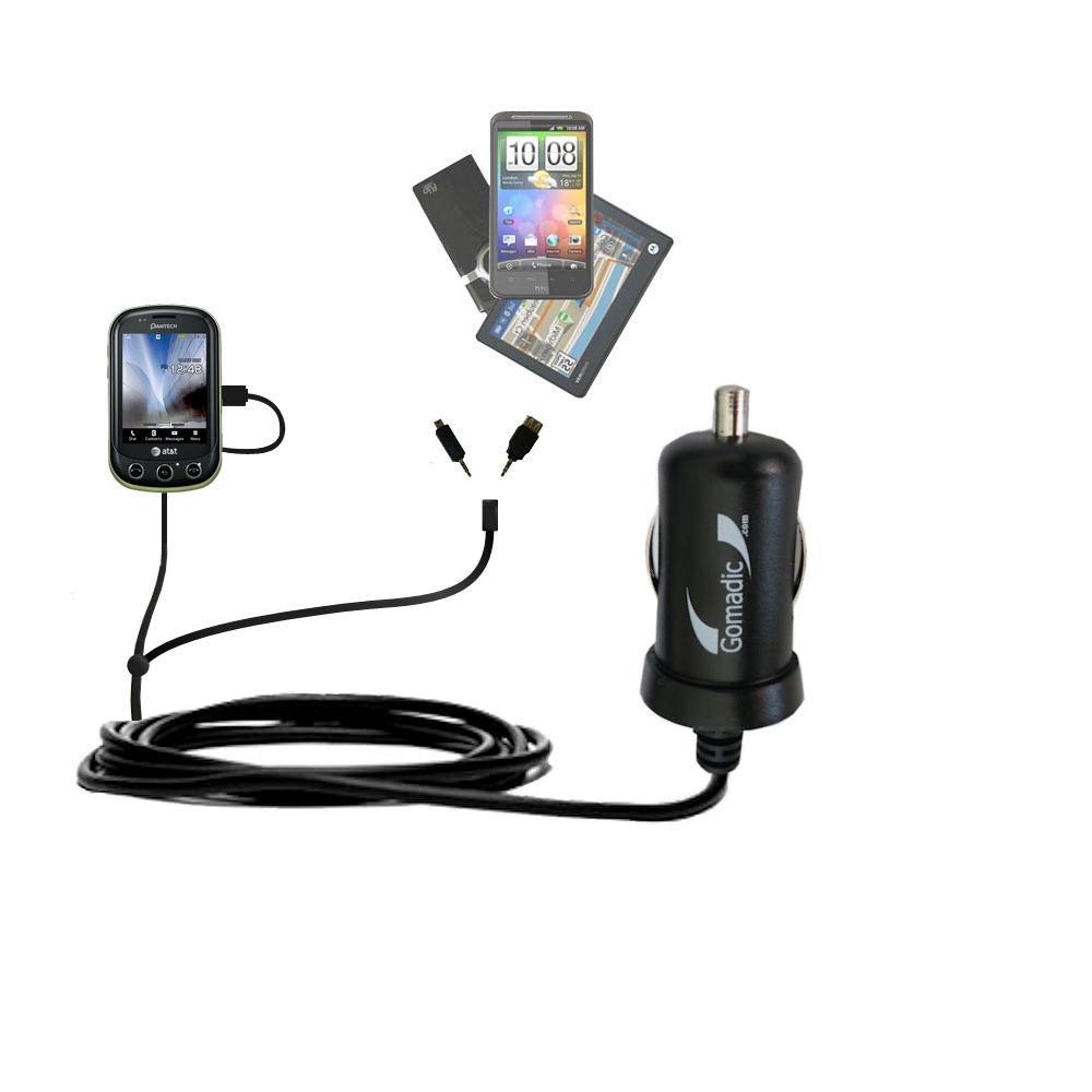 mini Double Car Charger with tips including compatible with the Pantech Pursuit II