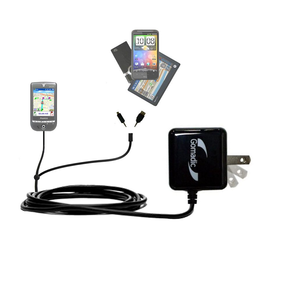 Double Wall Home Charger with tips including compatible with the Pharos GPS 525