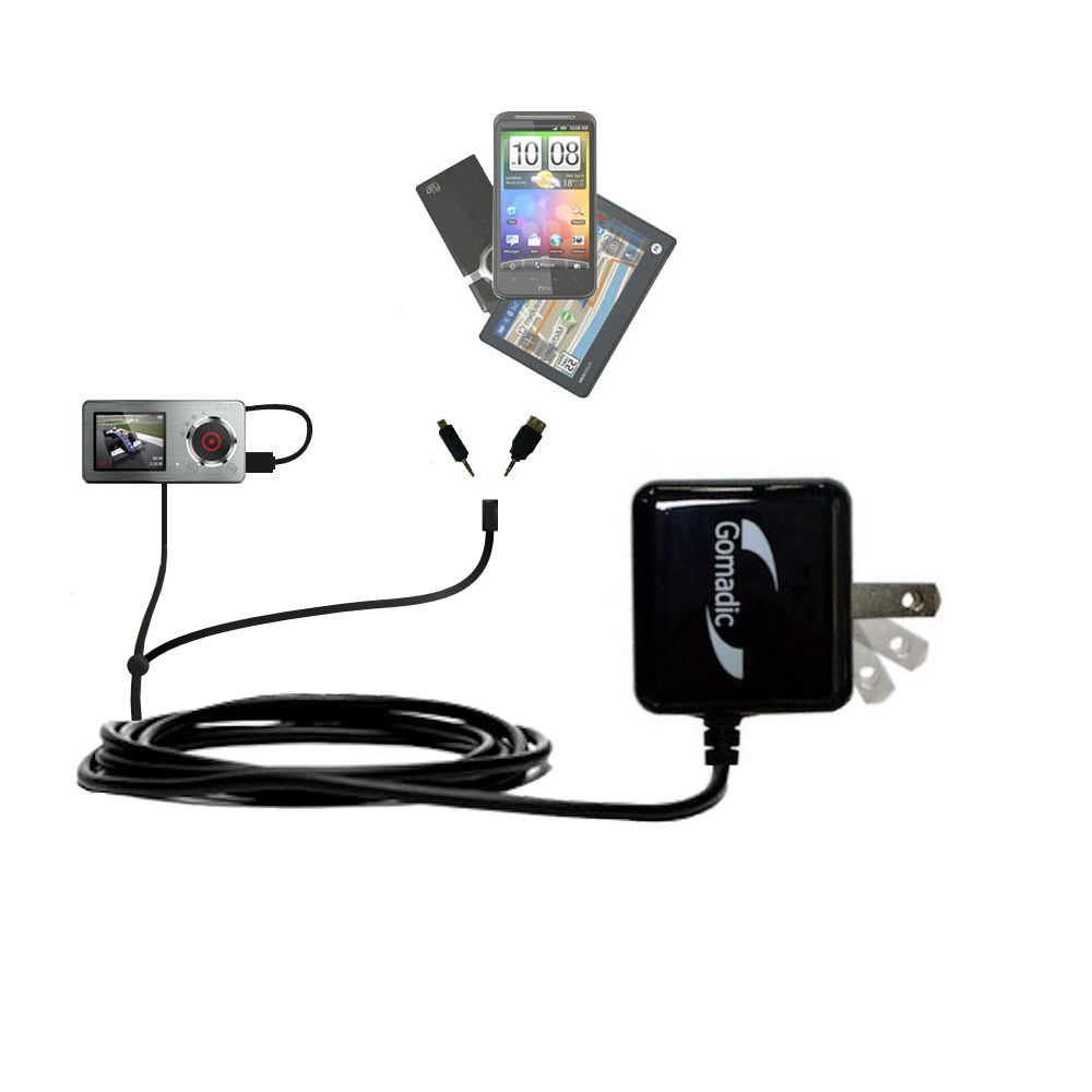 Double Wall Home Charger with tips including compatible with the Philips GoGear CAM SA2CAM08K Video Player