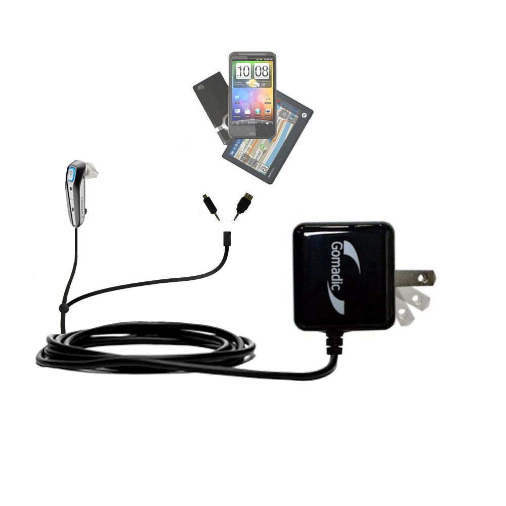 Double Wall Home Charger with tips including compatible with the Plantronics Discovery 650E