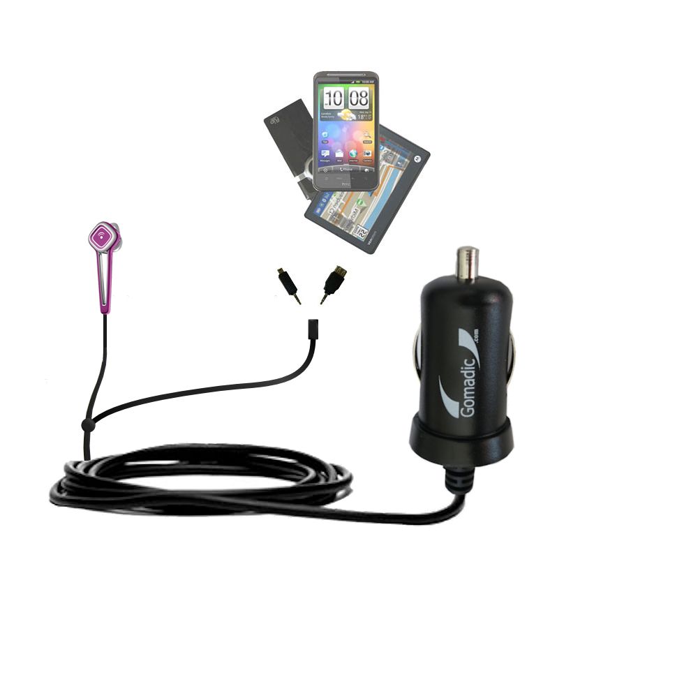 mini Double Car Charger with tips including compatible with the Plantronics Discovery 925L