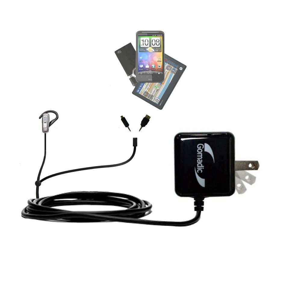 Double Wall Home Charger with tips including compatible with the Plantronics Explorer 220