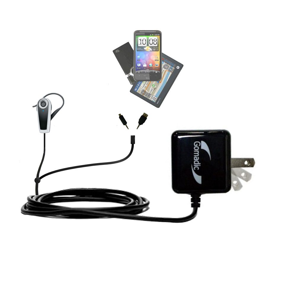 Double Wall Home Charger with tips including compatible with the Plantronics Explorer 230