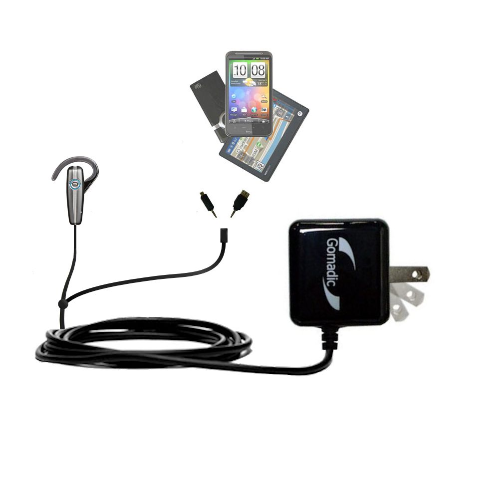 Double Wall Home Charger with tips including compatible with the Plantronics Explorer 330