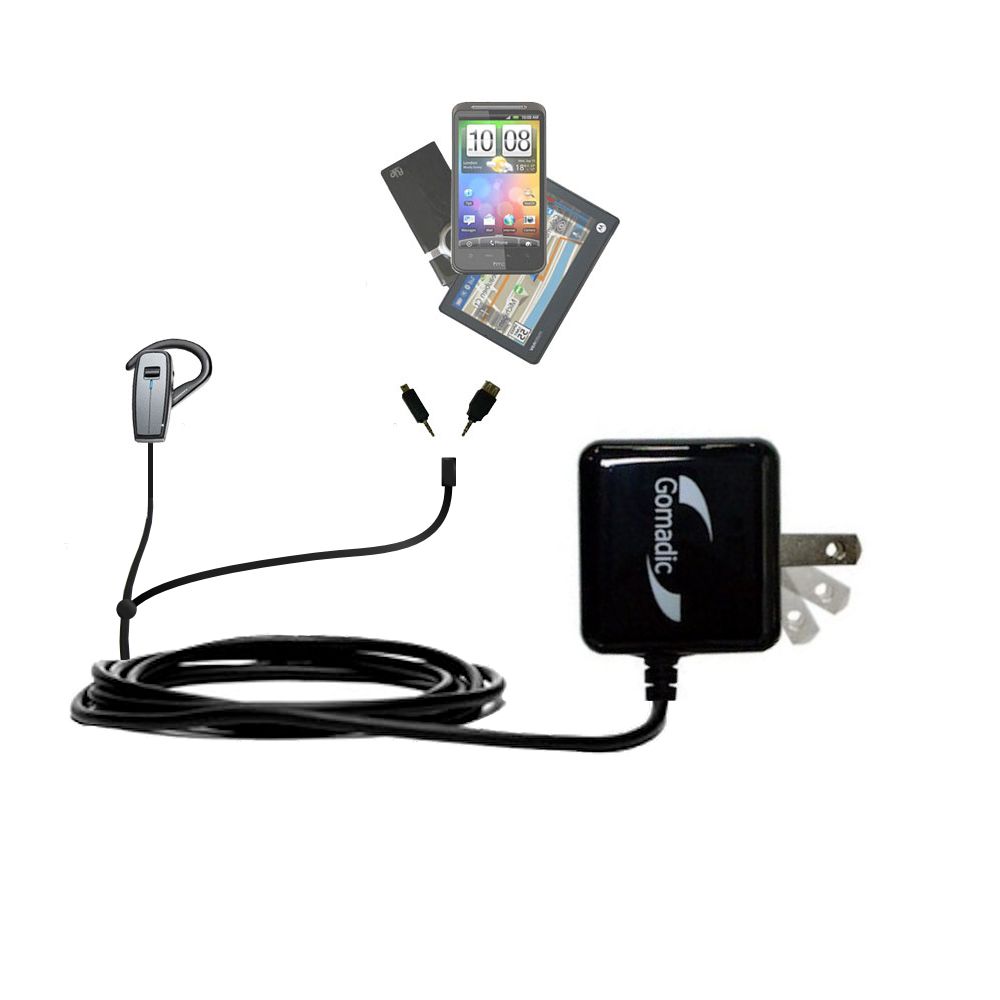 Double Wall Home Charger with tips including compatible with the Plantronics Explorer 370