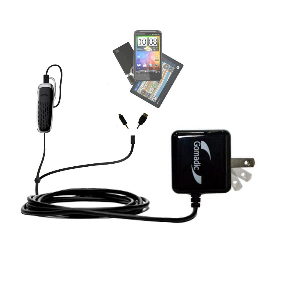 Double Wall Home Charger with tips including compatible with the Plantronics M25