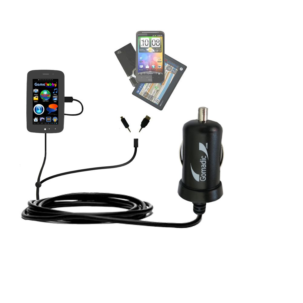 mini Double Car Charger with tips including compatible with the Playtime Game Tabby