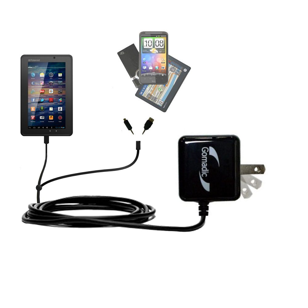 Double Wall Home Charger with tips including compatible with the Polaroid PMID706