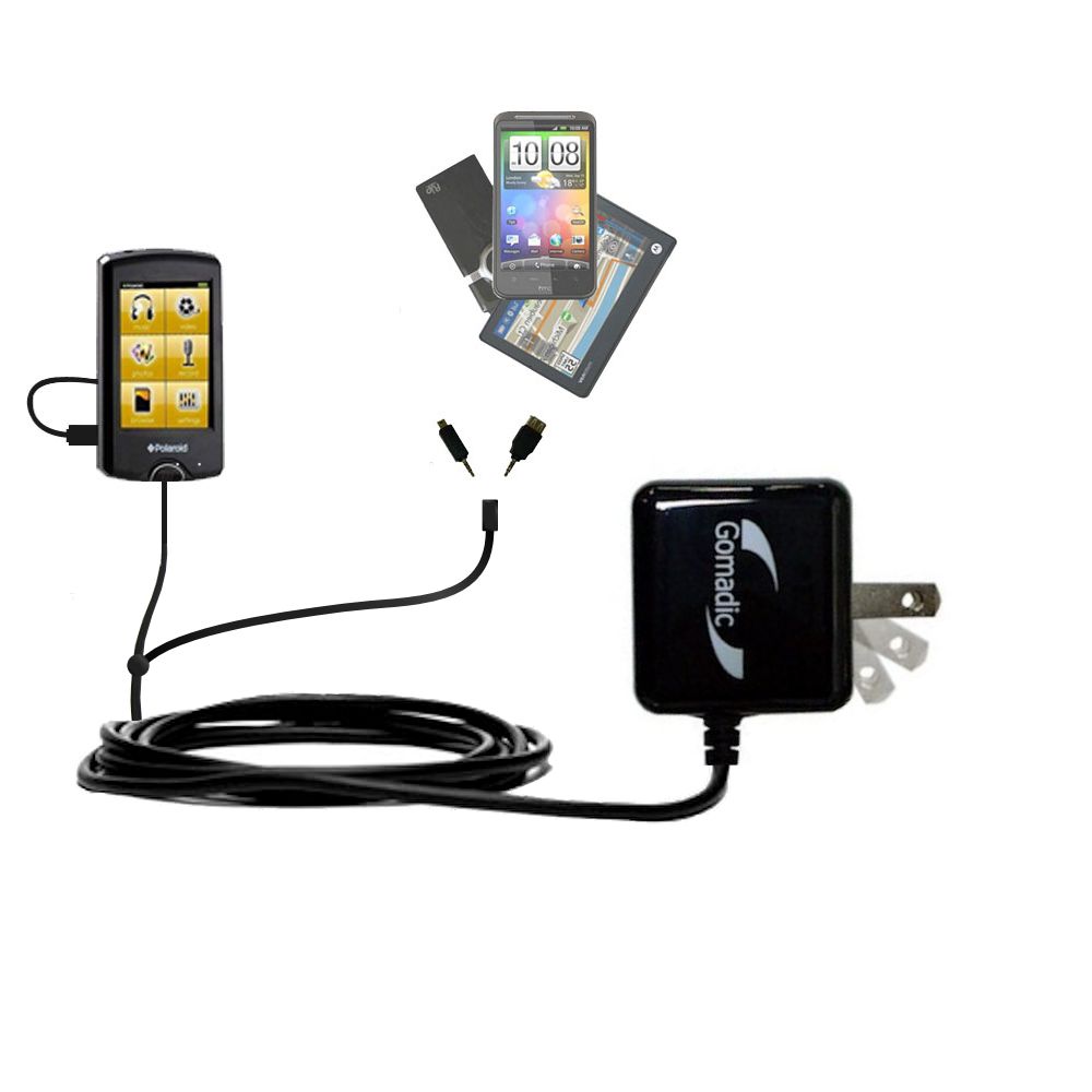 Double Wall Home Charger with tips including compatible with the Polaroid PMP500-4