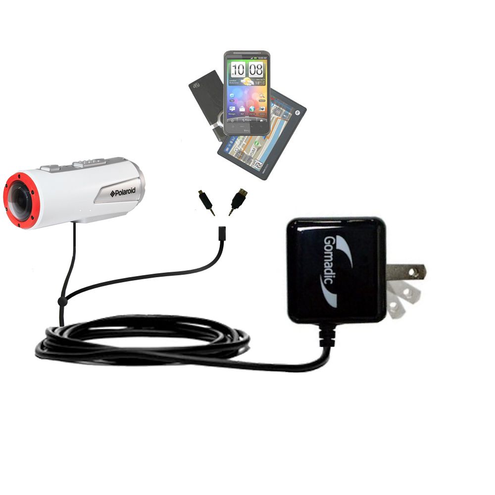 Double Wall Home Charger with tips including compatible with the Polaroid XS100