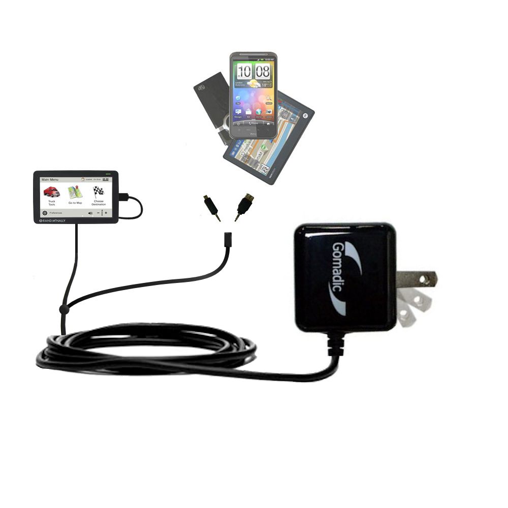 Double Wall Home Charger with tips including compatible with the Rand McNally IntelliRoute TND 730 / 760