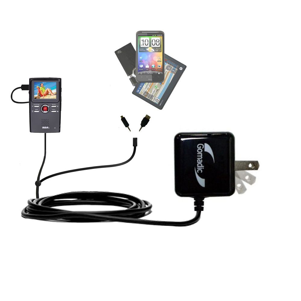 Double Wall Home Charger with tips including compatible with the RCA EZ3000 Small Wonder HD Camcorder