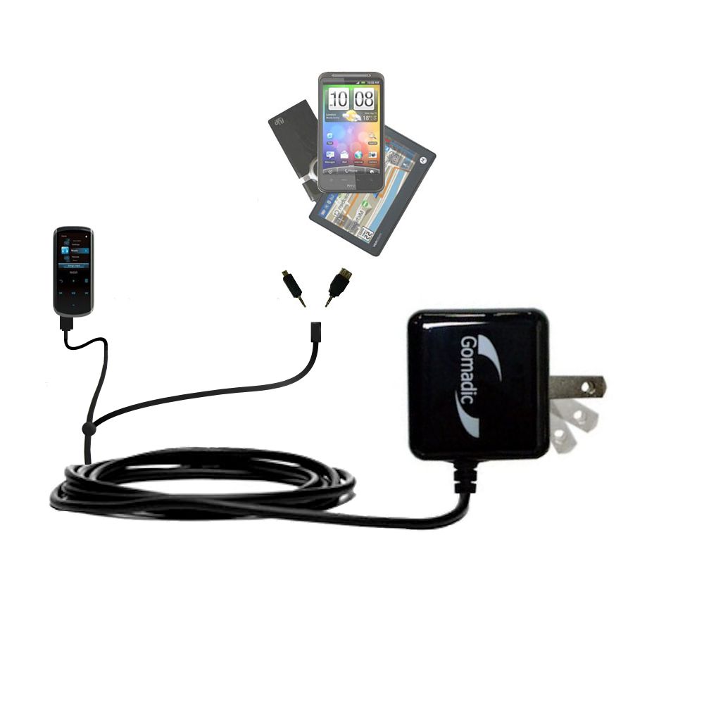 Double Wall Home Charger with tips including compatible with the RCA M4508 Lyra Digital Media Player