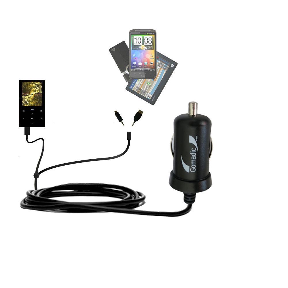 mini Double Car Charger with tips including compatible with the RCA M6204
